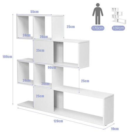 5-Tier Ladder Style Bookshelf for Books & Collections