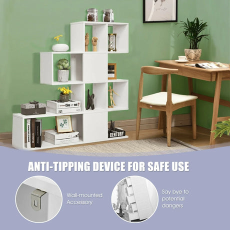 5-Tier Ladder Style Bookshelf for Books & Collections
