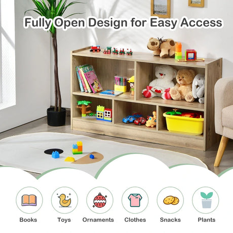 Bookcase & Toy Storage with 5 Compartments for Kids