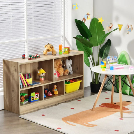 Bookcase & Toy Storage with 5 Compartments for Kids