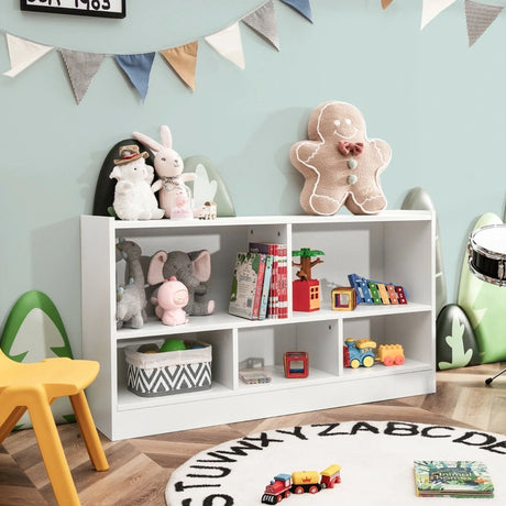 Bookcase & Toy Storage with 5 Compartments for Kids