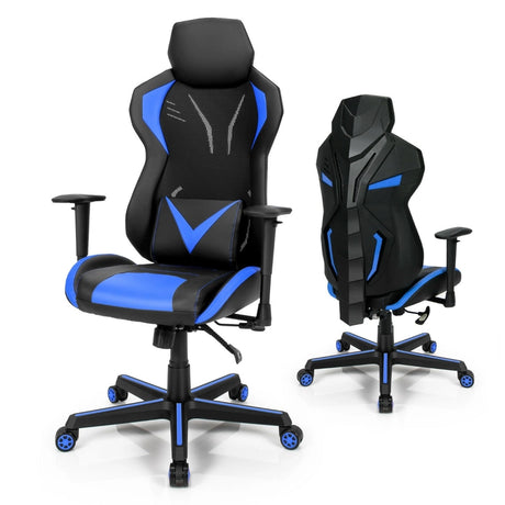 Ergonomic Gaming Chair with Tilting Function-Blue
