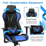 Ergonomic Gaming Chair with Tilting Function-Blue