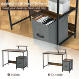 Computer Desk with Reversible Storage Drawer & Shelf
