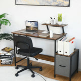 Computer Desk with Reversible Storage Drawer & Shelf