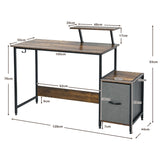 Computer Desk with Reversible Storage Drawer & Shelf