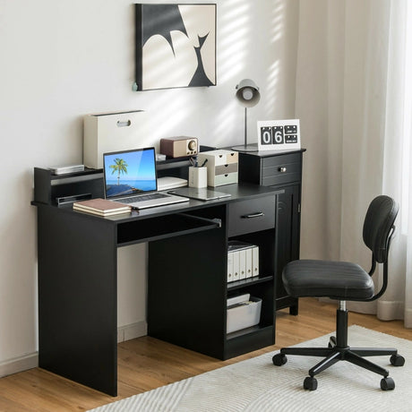 Computer Desk with 2-Tier Display Shelf for Home & Office