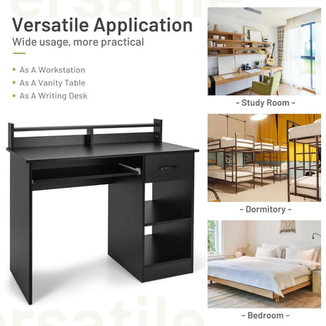 Computer Desk with 2-Tier Display Shelf for Home & Office