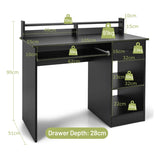 Computer Desk with 2-Tier Display Shelf for Home & Office