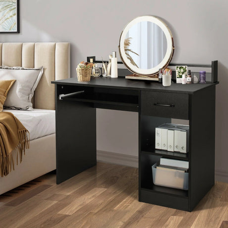 Computer Desk with 2-Tier Display Shelf for Home & Office