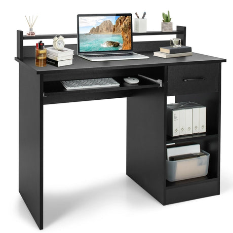 Computer Desk with 2-Tier Display Shelf for Home & Office