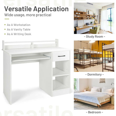 Computer Desk with 2-Tier Display Shelf for Home & Office
