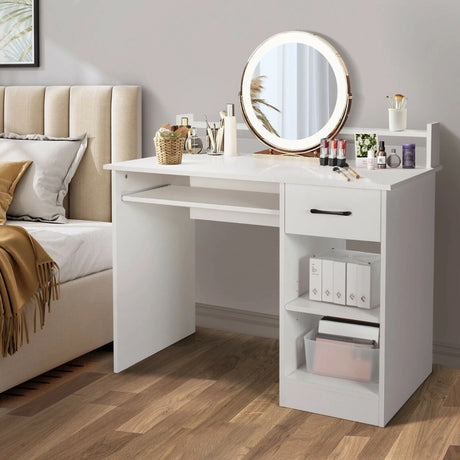 Computer Desk with 2-Tier Display Shelf for Home & Office