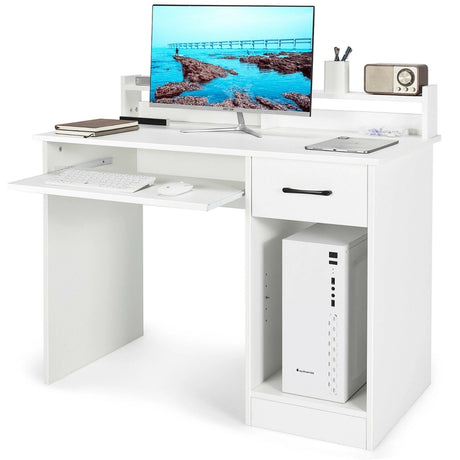 Computer Desk with 2-Tier Display Shelf for Home & Office