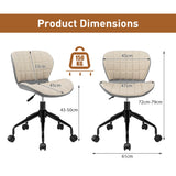 Swivel Leisure Chair with PU Leather for Study &amp; Office &amp; Vanity-Beige &amp; Gray