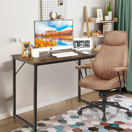 Modern Simple Style Study Writing Desk Computer Desk with Heavy Duty Steel Frame