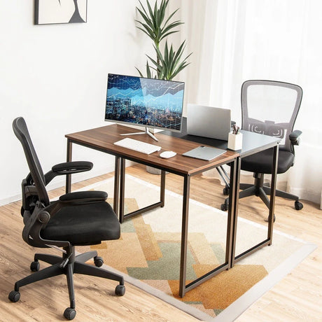 Modern Simple Style Study Writing Desk Computer Desk with Heavy Duty Steel Frame