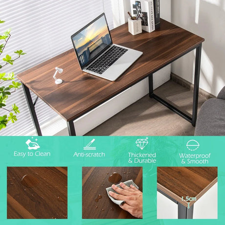 Modern Simple Style Study Writing Desk Computer Desk with Heavy Duty Steel Frame