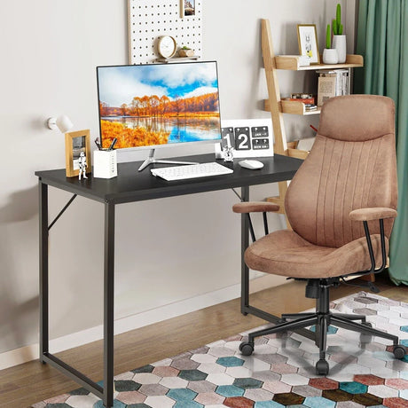Modern Simple Style Study Writing Desk Computer Desk with Heavy Duty Steel Frame