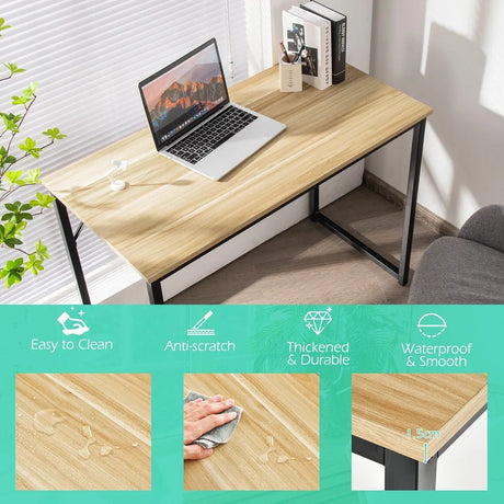 Modern Simple Style Study Writing Desk Computer Desk with Heavy Duty Steel Frame