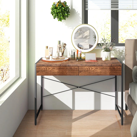 Computer Desk with with Heavy-duty Steel Frame for Home Office
