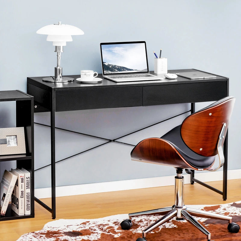 Computer Desk with 2 Drawers with Storage for Home Office