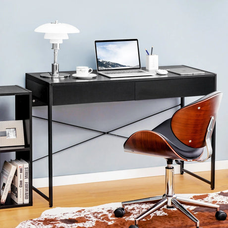 Computer Desk with 2 Drawers with Storage for Home Office