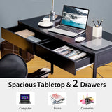 Computer Desk with 2 Drawers with Storage for Home Office