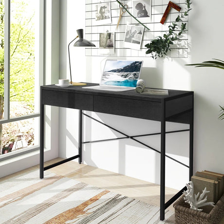 Computer Desk with 2 Drawers with Storage for Home Office