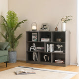 3-Tier Open Bookcase 8-Cube Floor Standing Storage Shelves Display Cabinet-Gray