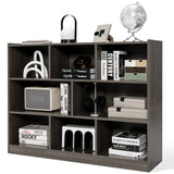 3-Tier Open Bookcase 8-Cube Floor Standing Storage Shelves Display Cabinet-Gray