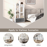 7-Tier Open-Back Bookshelf with Drawer-White