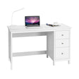 3-Drawer Home Office Study Computer Desk with Spacious Desktop-White