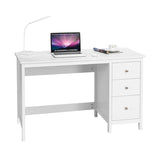 3-Drawer Home Office Study Computer Desk with Spacious Desktop-White