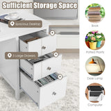 3-Drawer Home Office Study Computer Desk with Spacious Desktop-White