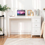 3-Drawer Home Office Study Computer Desk with Spacious Desktop-White