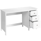 3-Drawer Home Office Study Computer Desk with Spacious Desktop-White