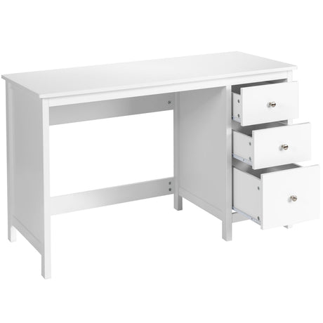 3-Drawer Home Office Study Computer Desk with Spacious Desktop-White