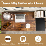 55" Modern Industrial Style Study Writing Desk with 2 Storage Shelves