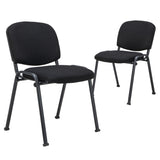 Office Chair with Metal Frame and Padded Cushions for Conference Room-Set of 2