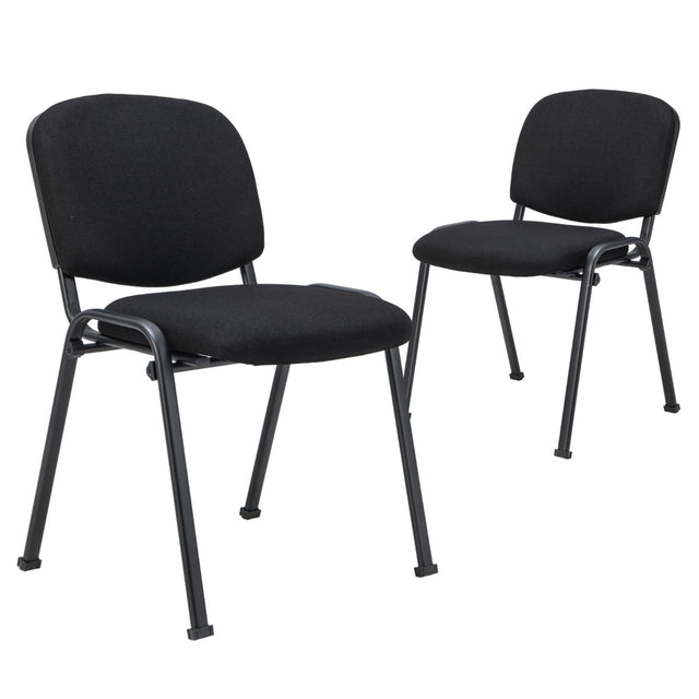 Office Chair with Metal Frame and Padded Cushions for Conference Room-Set of 2