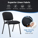 Office Chair with Metal Frame and Padded Cushions for Conference Room-Set of 2