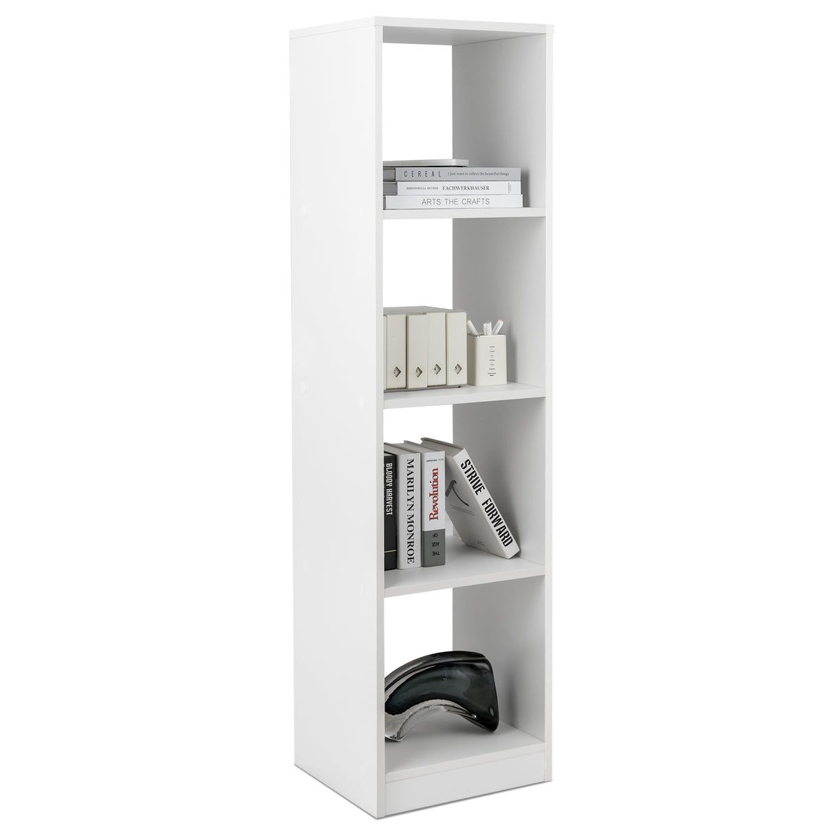 5-Tier Freestanding Bookshelf with 4 Open Cubes for Living Room