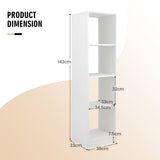 5-Tier Freestanding Bookshelf with 4 Open Cubes for Living Room