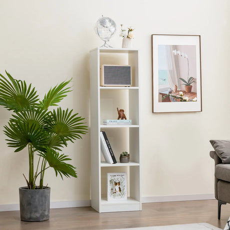 5-Tier Freestanding Bookshelf with 4 Open Cubes for Living Room