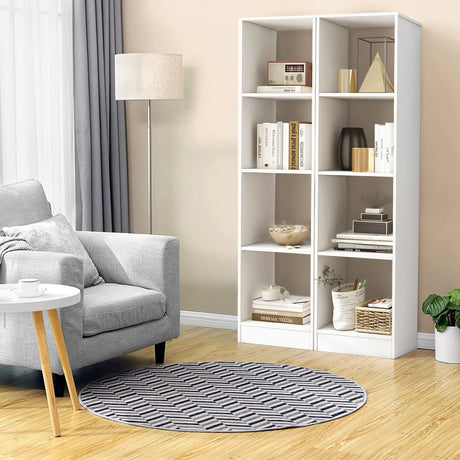 5-Tier Freestanding Bookshelf with 4 Open Cubes for Living Room
