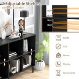 Open-Back Bookshelf with Drawer for Study-Black