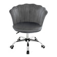 Adjustable Velvet Office Chair with Handle and Universal Wheels-Grey