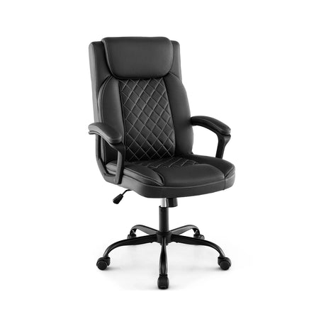 High Back Ergonomic Executive Chair with Thick Headrest Cushion-Black