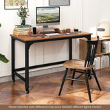 120cm Rolling Computer Desk on Wheels-Brown